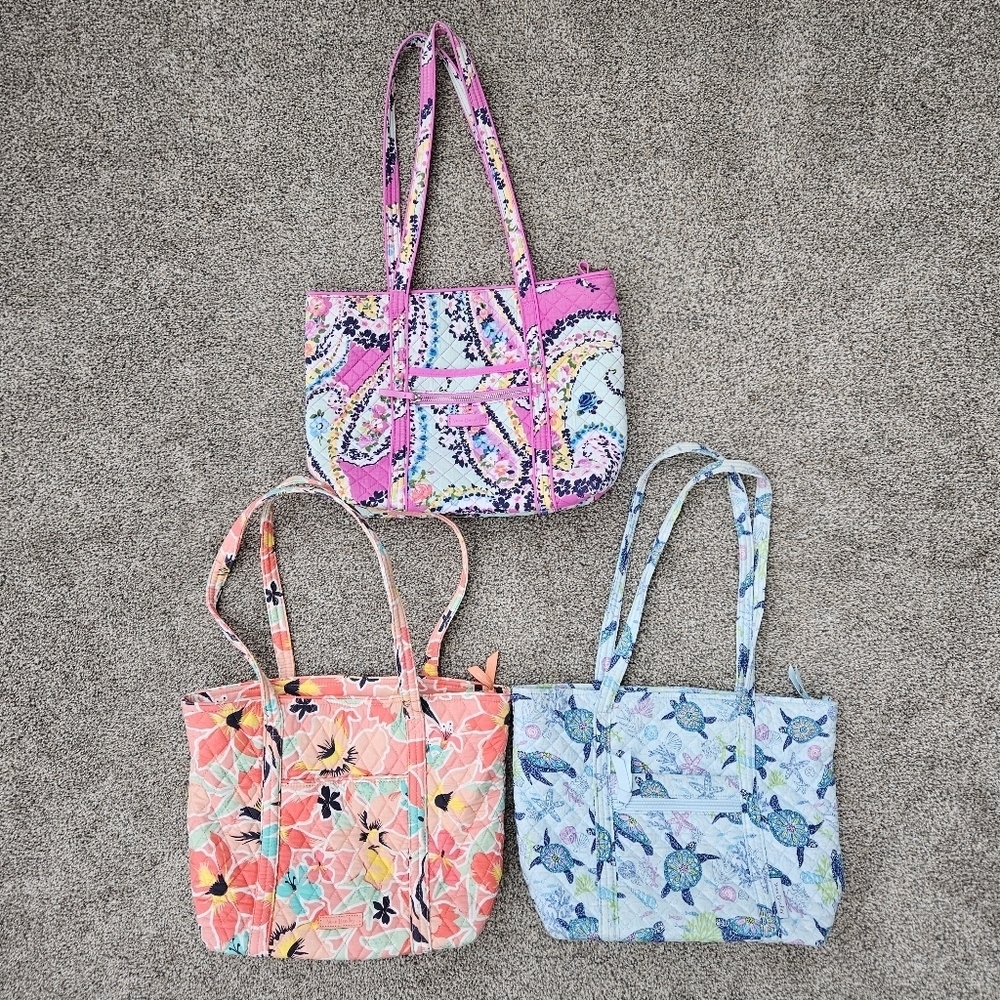 LOT Vera Bradley Tote Bags Turtle Dream Wildflower Paisley Rainforest Lily RARE